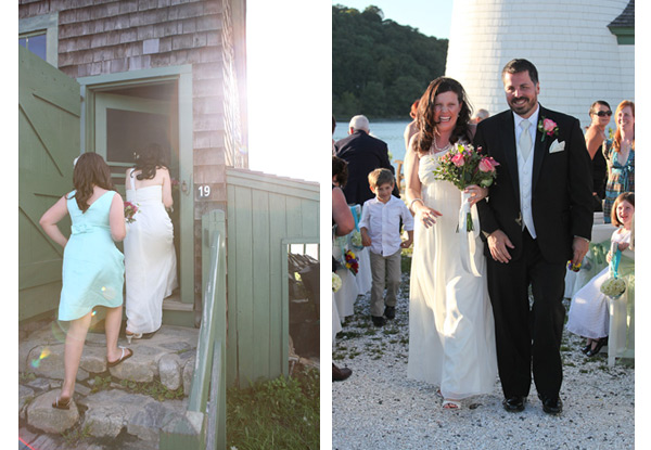 Mystic Seaport wedding photos in front of Lighthouse