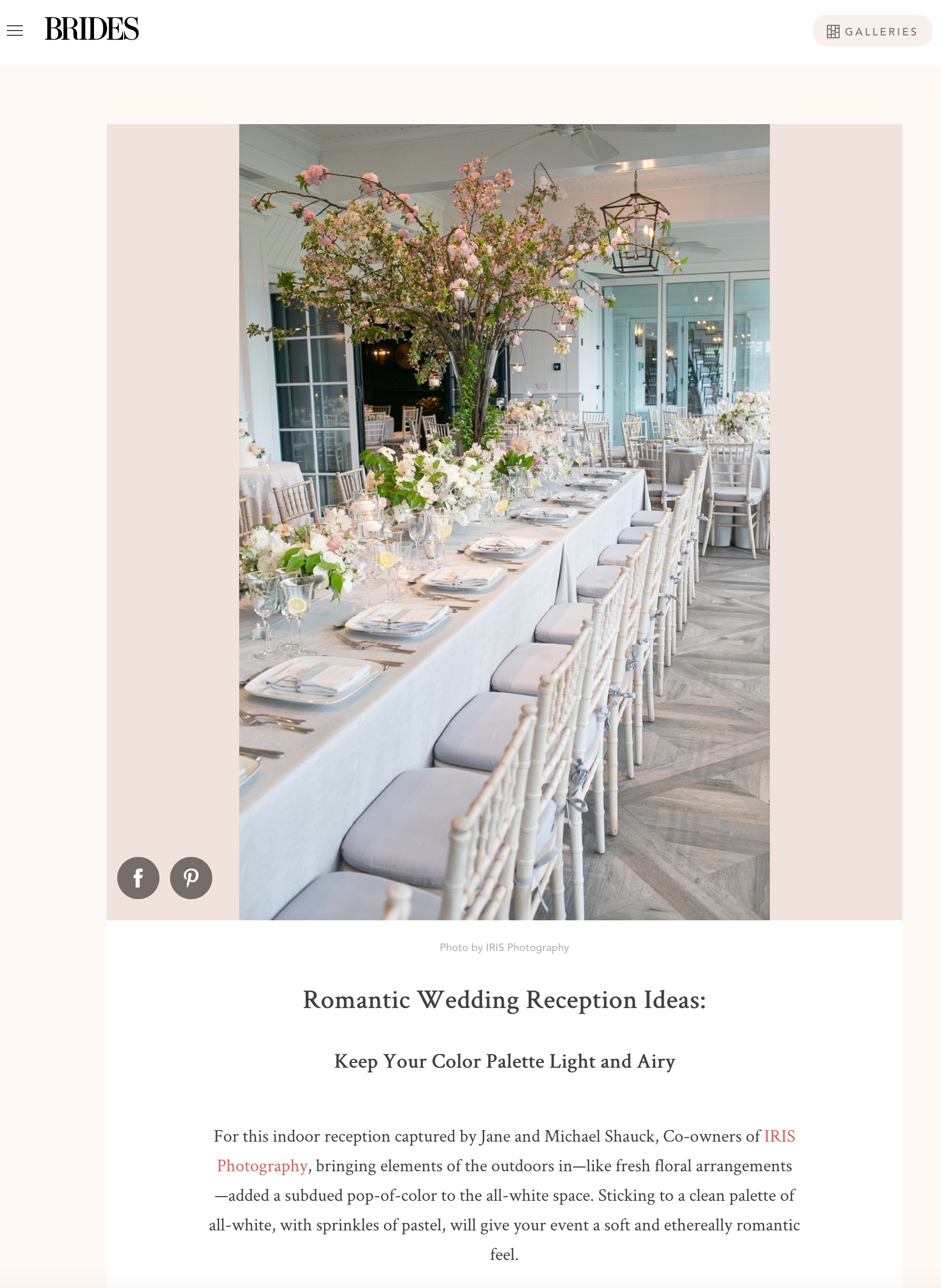 2019 brides romantic wedding reception article